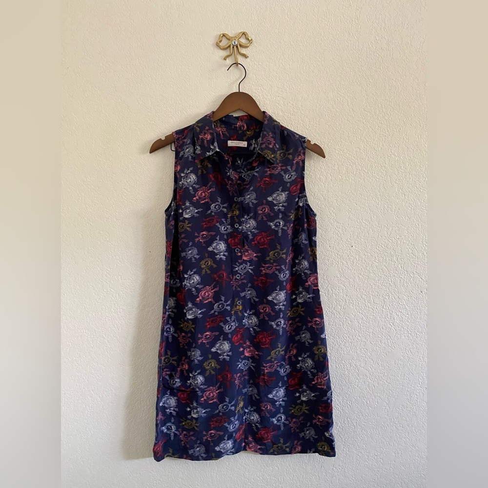 Equipment Femme Size Small 100% Silk Dress – Floral Sleeveless Shirt Dress